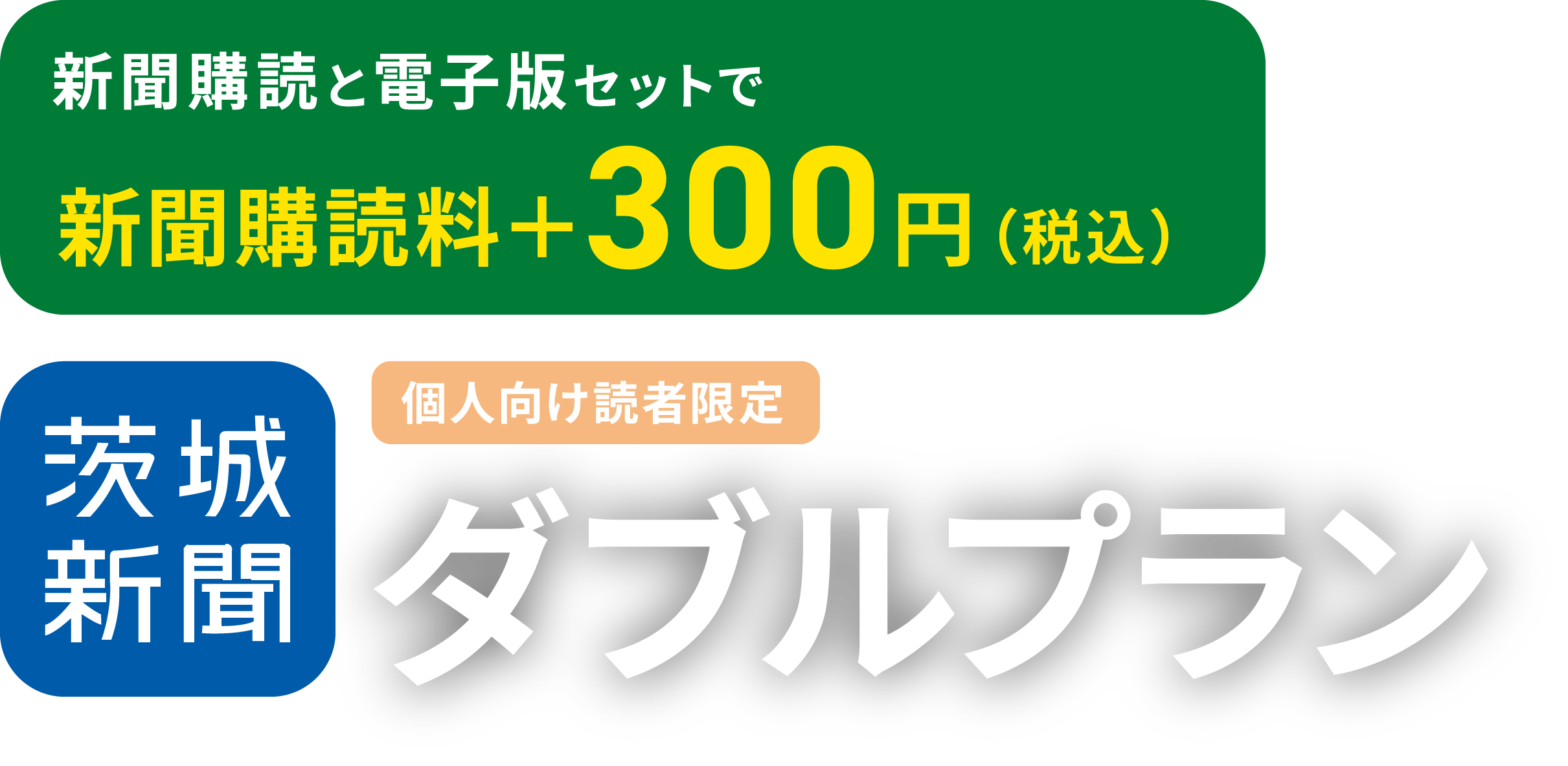 新聞購読と電子版セットで新聞購読料＋300円（税込） [個人向け読者限定]ダブルプラン