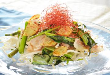 空芯菜とモヤシのニンニク炒め
