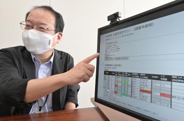「i-HOPE」について説明する安田貢・県医療統括監=県庁