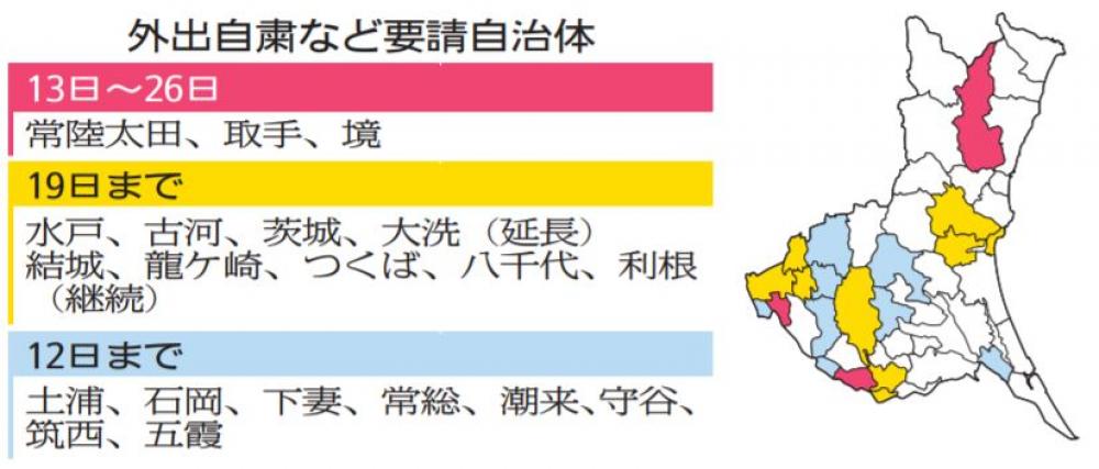 外出自粛など要請自治体