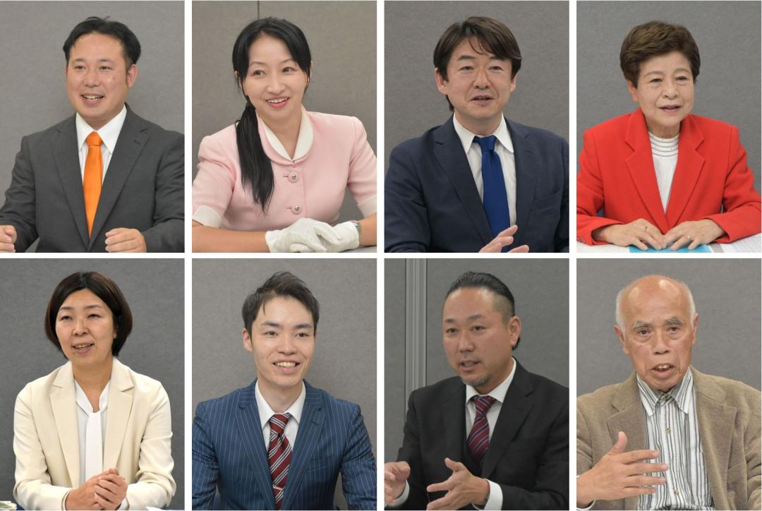 菊池政也さん、堂込麻紀子さん、佐々木里加さん、丹羽茂之さん、加藤明良さん、村田大地さん、大内久美子さん、仲村渠哲勝さん(左上から下へ届け出順)

