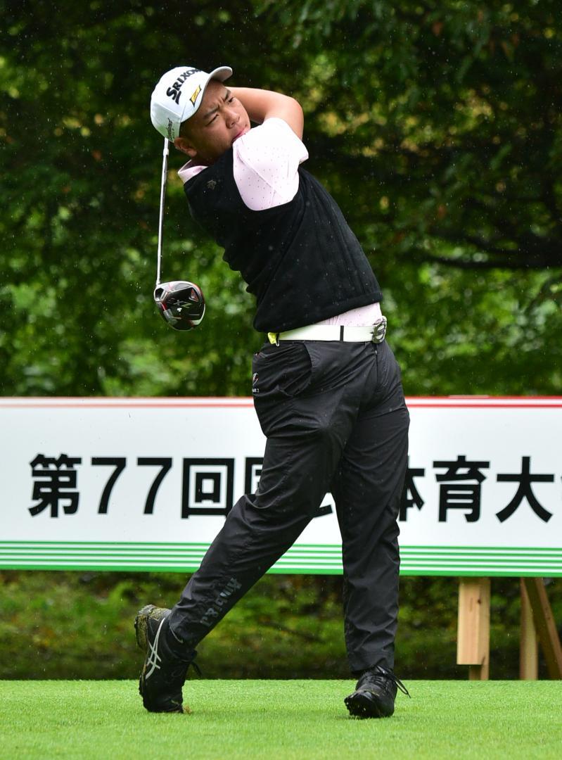 〈ゴルフ少年男子団体〉優勝に貢献した細谷幹(日本ウェルネス高)=西那須野CC
