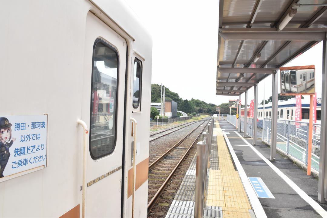 ひたちなか海浜鉄道の終着駅・阿字ケ浦駅。奥側に向かって延伸を予定している=ひたちなか市阿字ケ浦町