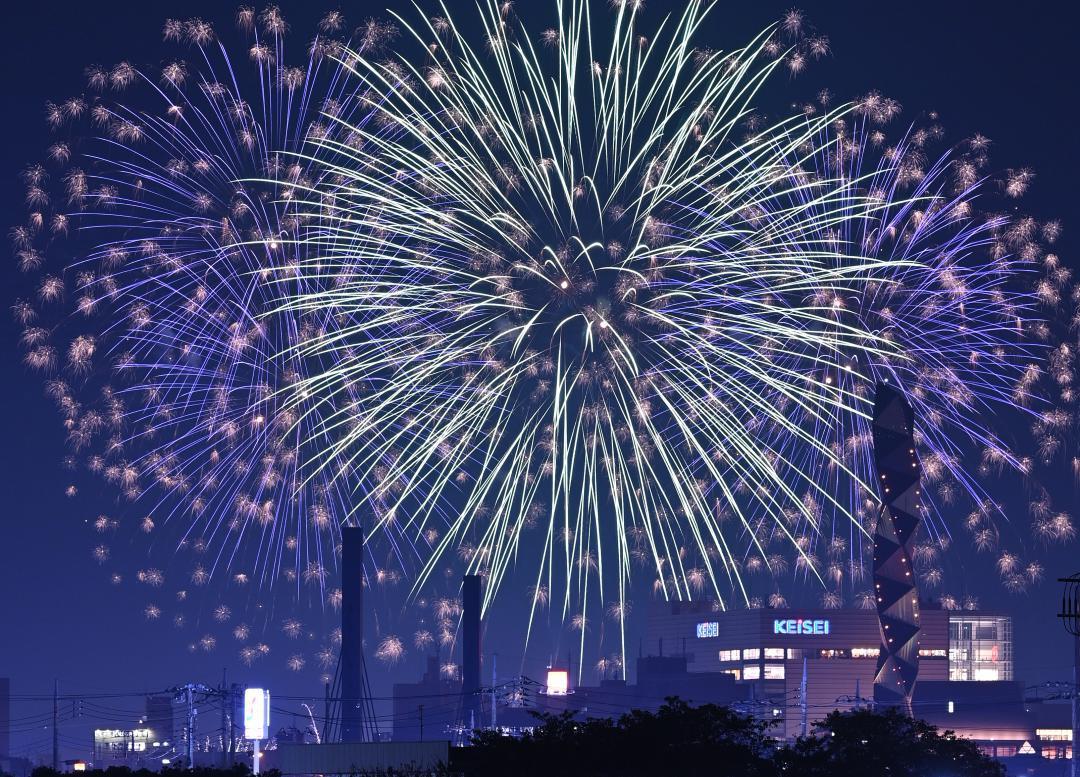 Fireworks that color the night sky of Mito = 6:30 pm on the 22nd, from Aoyagi-cho, Mito City