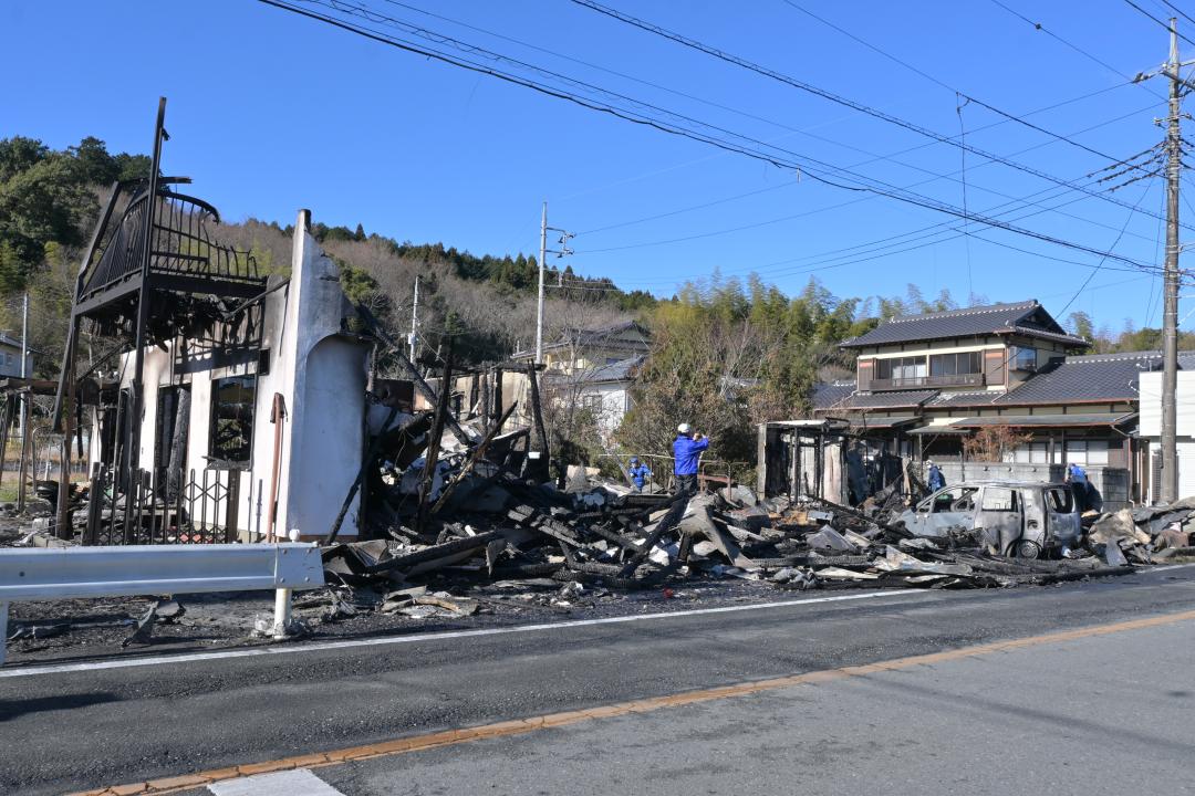 火災現場＝北茨城市華川町小豆畑