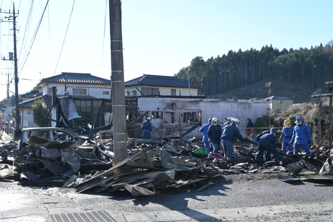 火災現場＝北茨城市華川町小豆畑