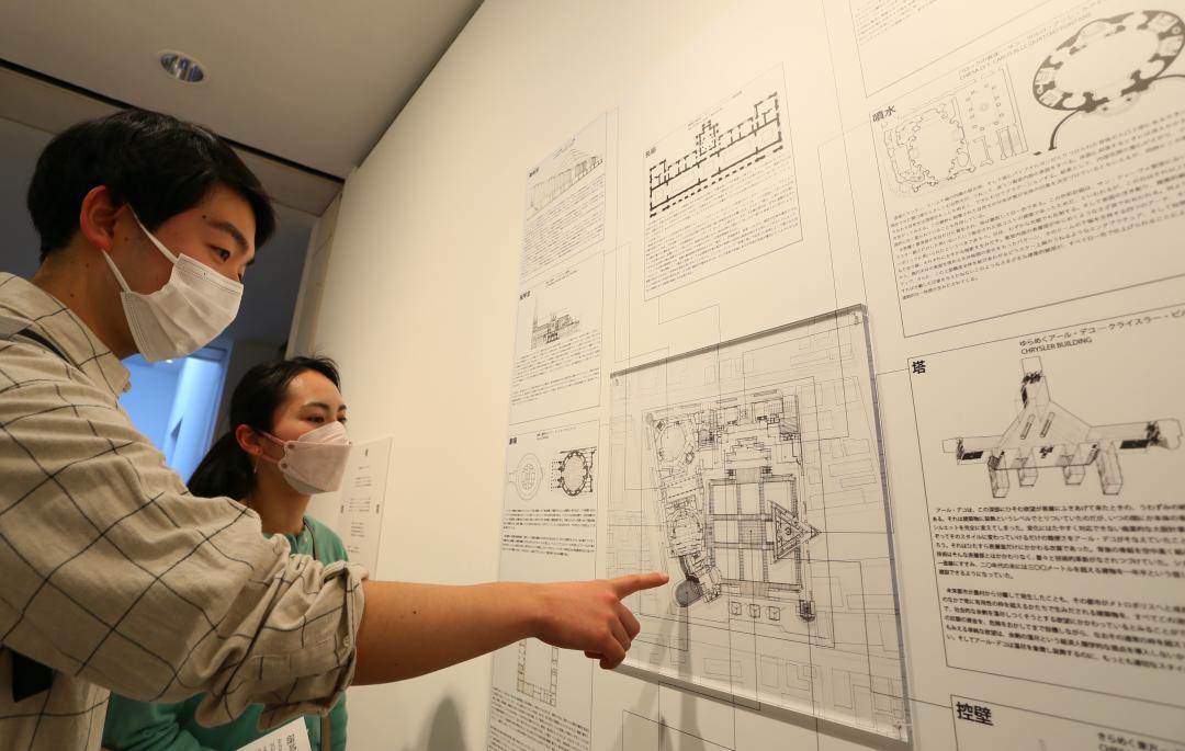 水戸芸術館を設計した磯崎新さんの思いなどを伝える展覧会=水戸市五軒町

