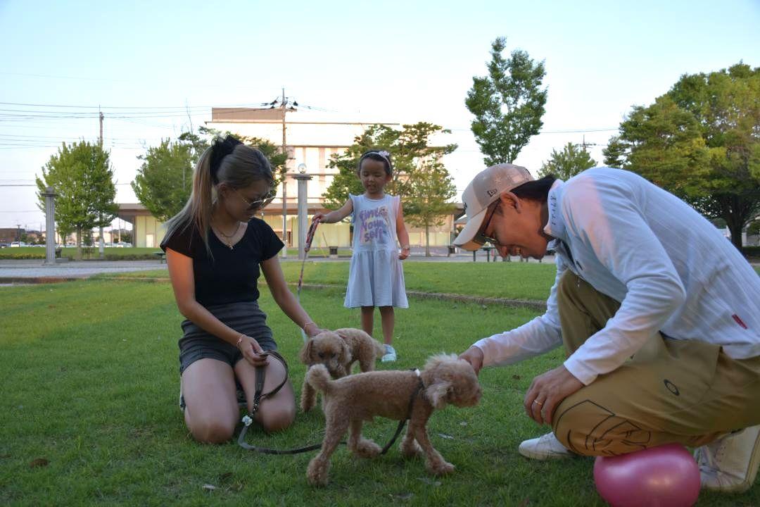 親子連れでにぎわう市役所近くの公園=結城市新福寺
