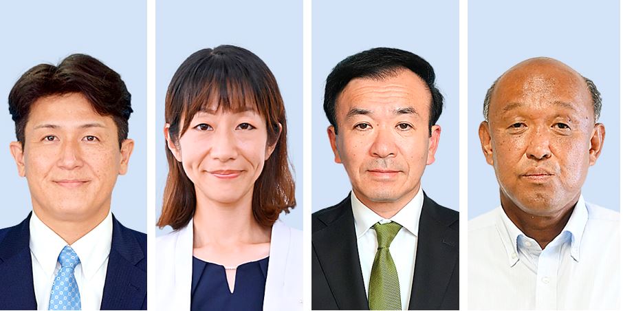 沼田和利氏、坂野美紗子氏、横田清泰氏、赤須理世自氏(左から届け出順)