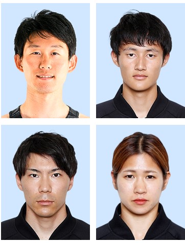 東田旺洋、鵜沢飛羽、佐藤風雅　斉藤真理菜（左上から）