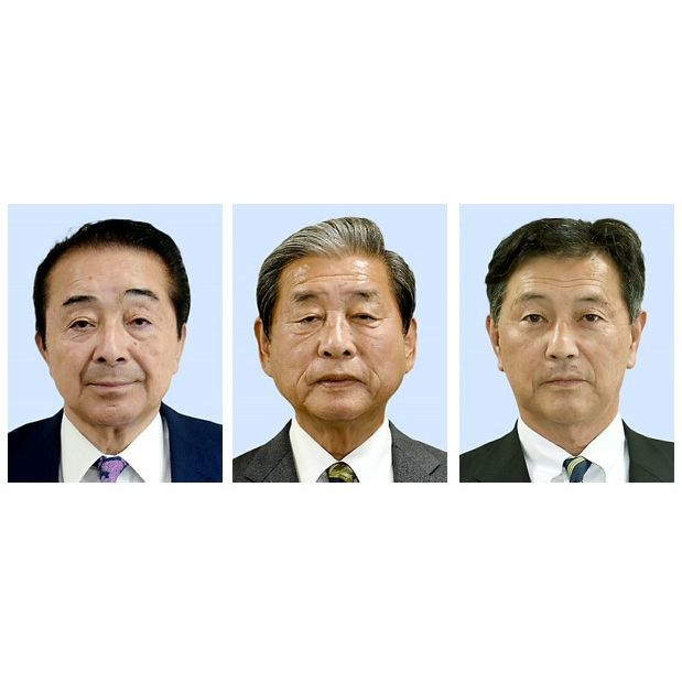 菅谷憲一郎氏、森田悦男氏,、針谷力氏、(左から届け出順 )