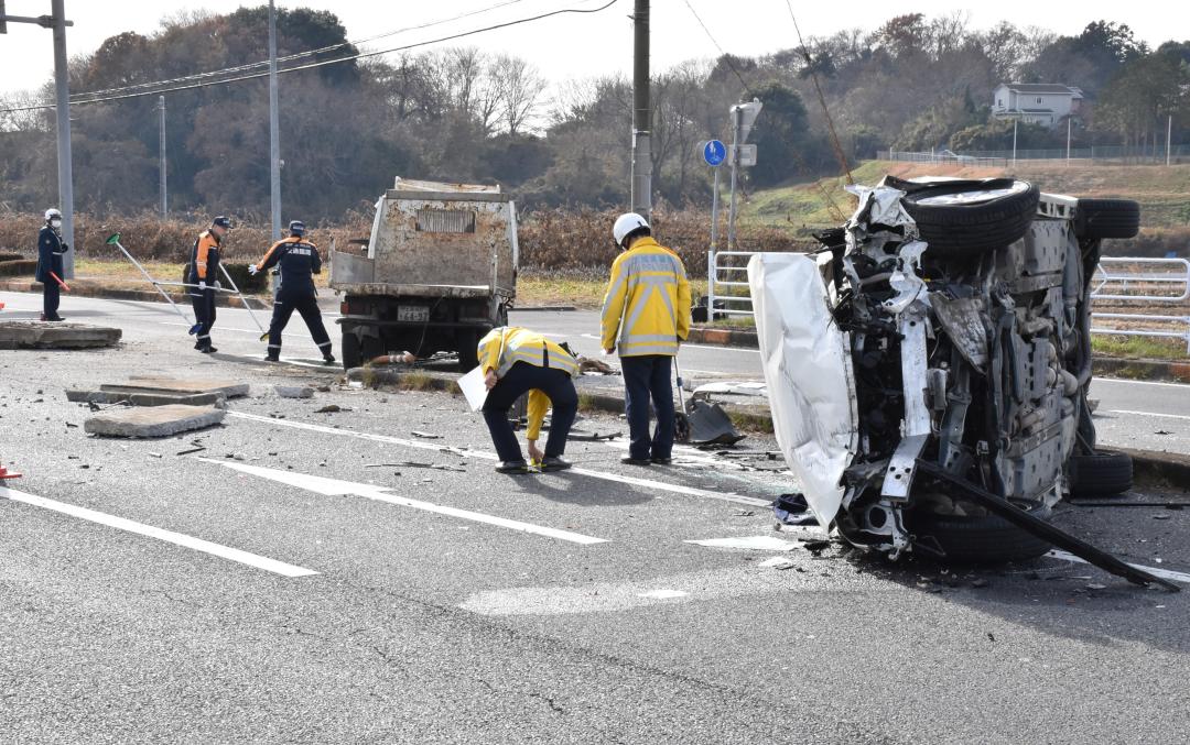 事故があった現場=つくば市田水山