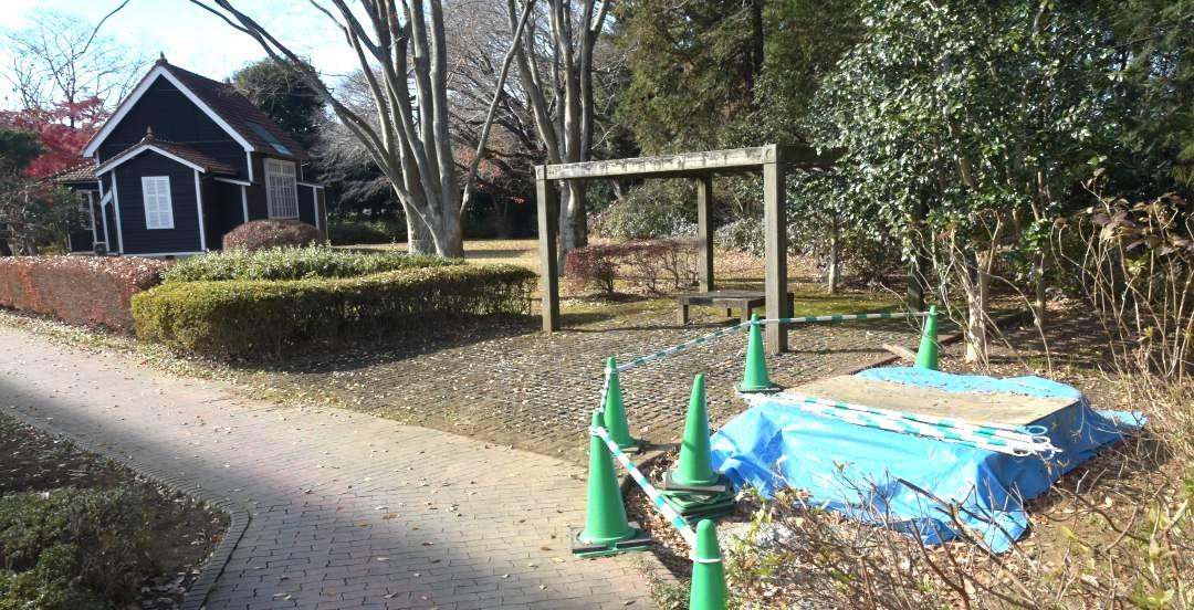 「中村彝君像」の移設地=水戸市千波町の県近代美術館敷地
