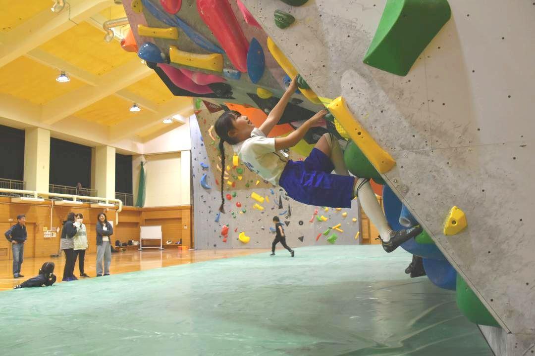 国体で使用されたボルダー壁が残る「スポーツクライミングセンター」=鉾田市徳宿

