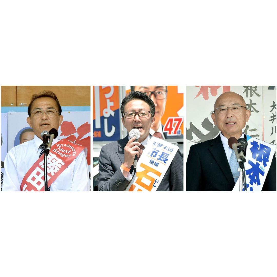藤田謙二氏、石川剛氏、根本仁氏(左から届け出順)