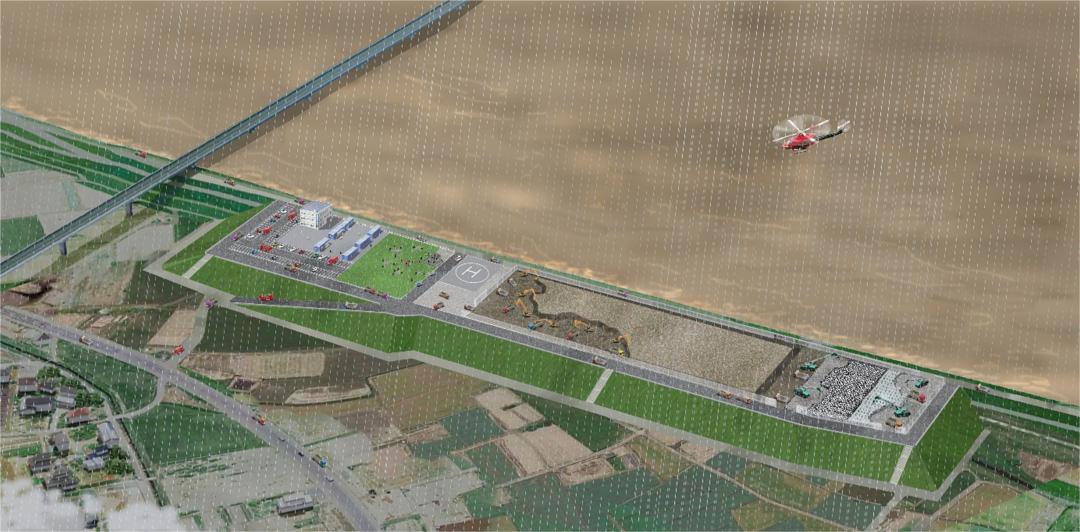 河川防災ステーションのイメージ図(国土交通省利根川上流河川事務所提供)