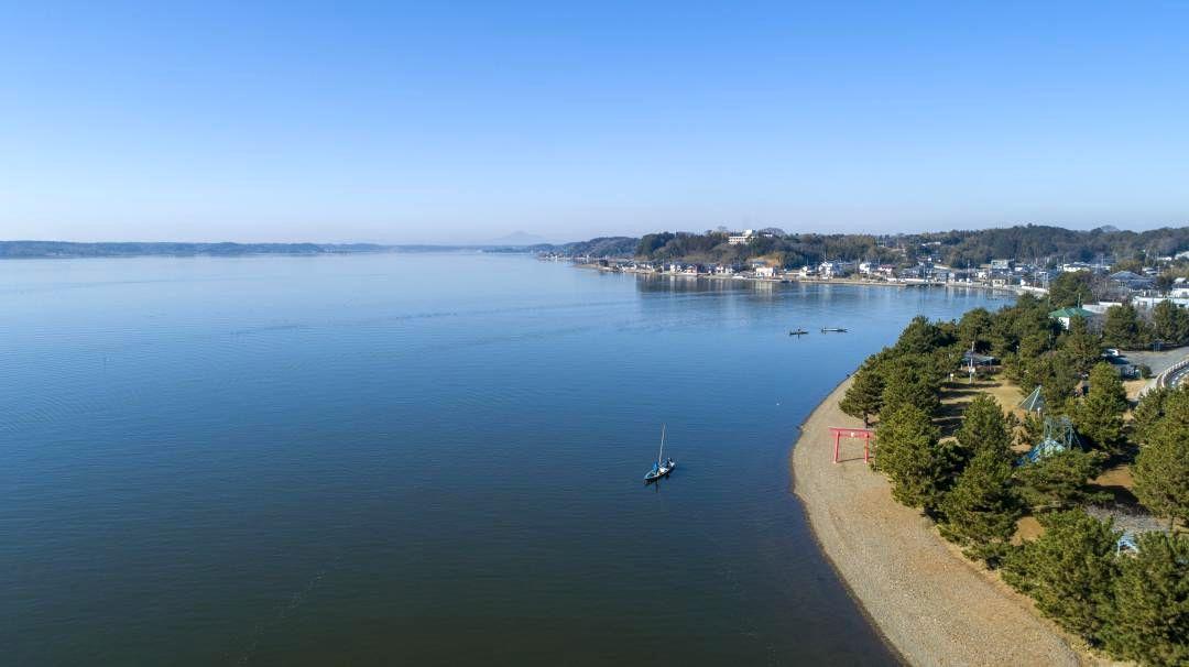 ラムサール条約登録から10年を迎えた涸沼(茨城町提供)

