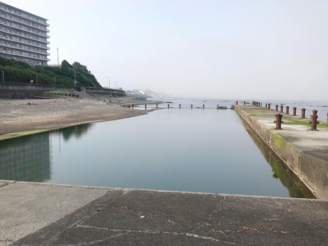 「水を抜く調査隊」のイベントが行われる姥の懐マリンプール=ひたちなか市殿山町
