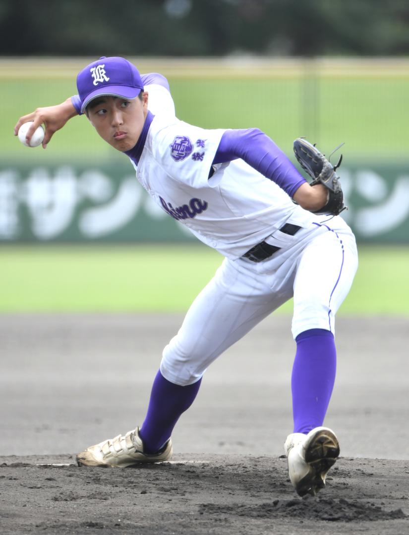 常総学院―鹿島 鹿島のエースで先発した青山=ジェイコム土浦