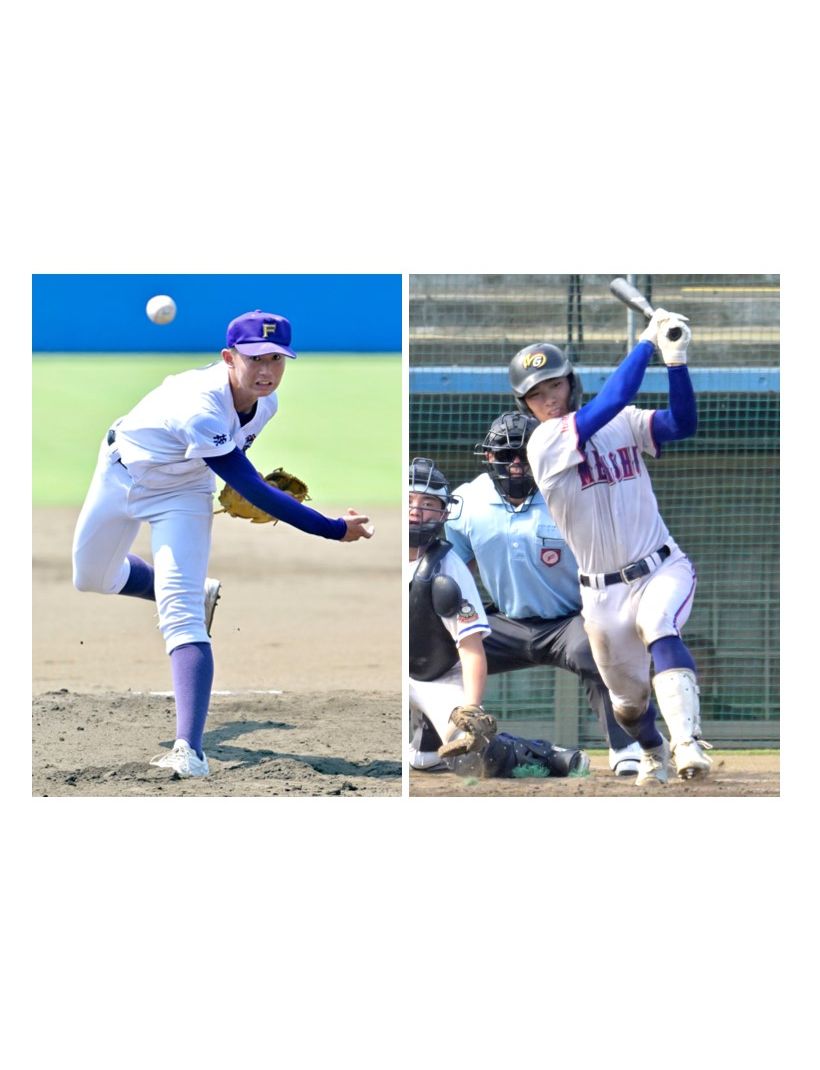 藤代・斉藤、明秀日立・中岡(左から)