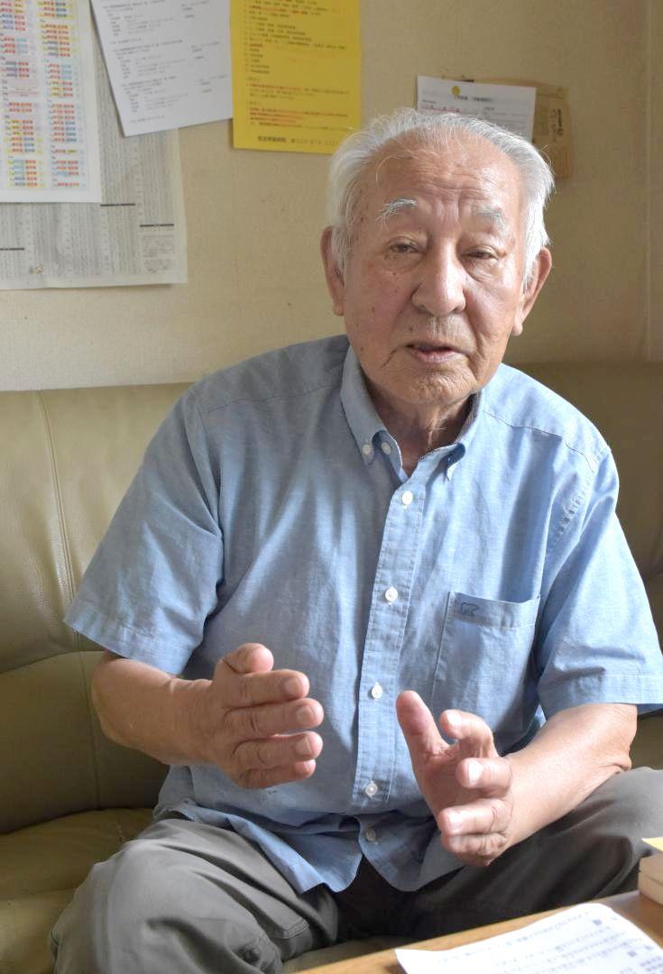 原子爆弾が広島に投下された朝のことを振り返る森淳さん=つくば市大井
