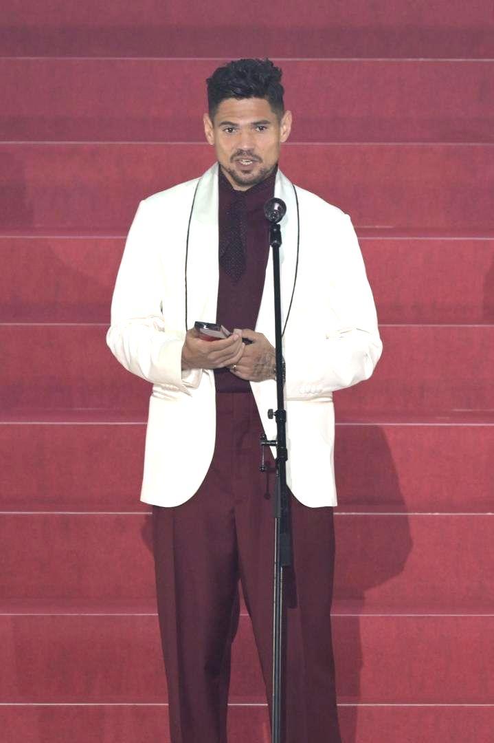 得点王の鹿島・レオセアラ=横浜アリーナ
