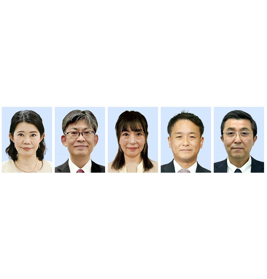 国光文乃氏、稲葉英樹氏、堀越麻紀氏、青山大人氏、中村吉男氏(左から)