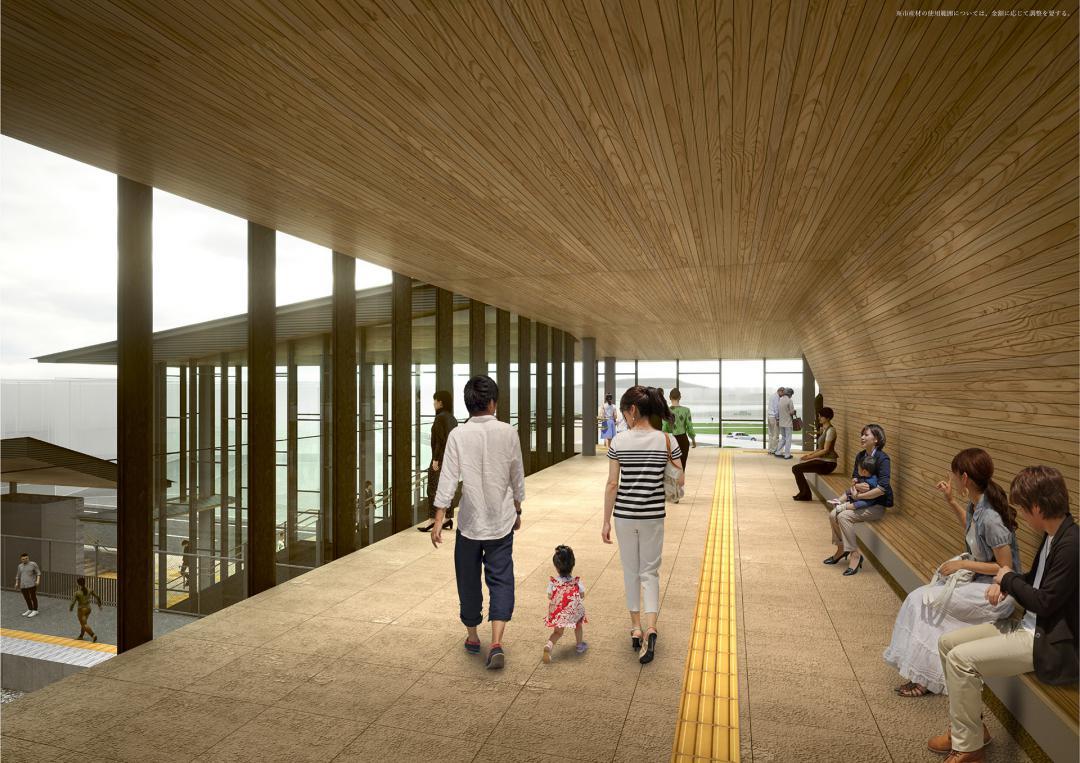 東西自由通路内のイメージ図(常陸大宮市提供)