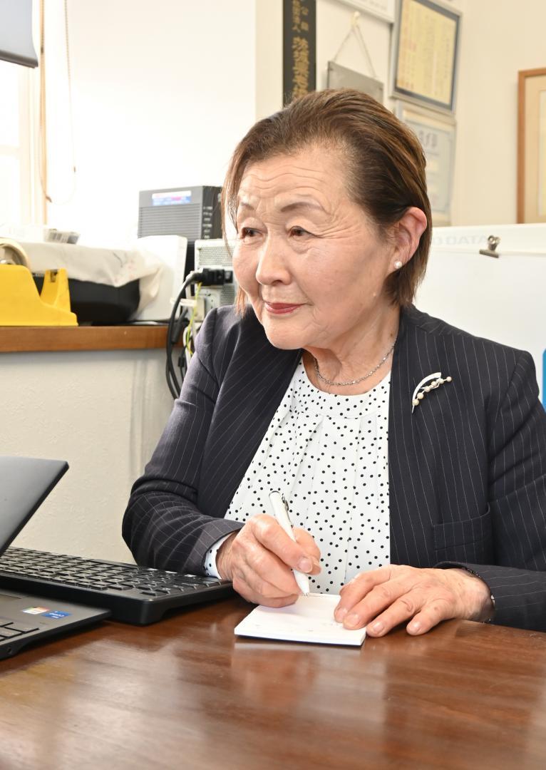 水戸市の不動産業、アールエステートの長久保京子社長=同市吉沢町