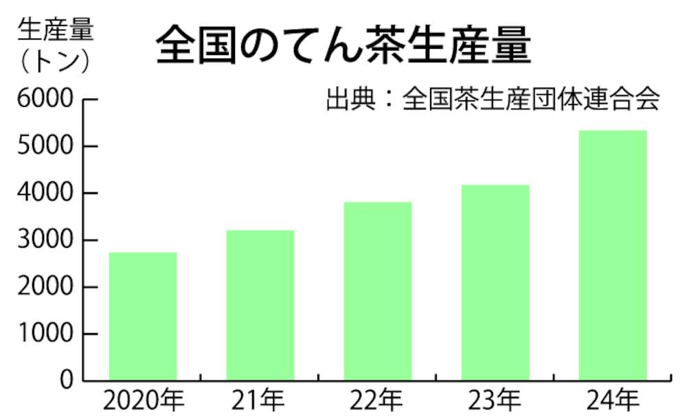 てん茶生産量のグラフ